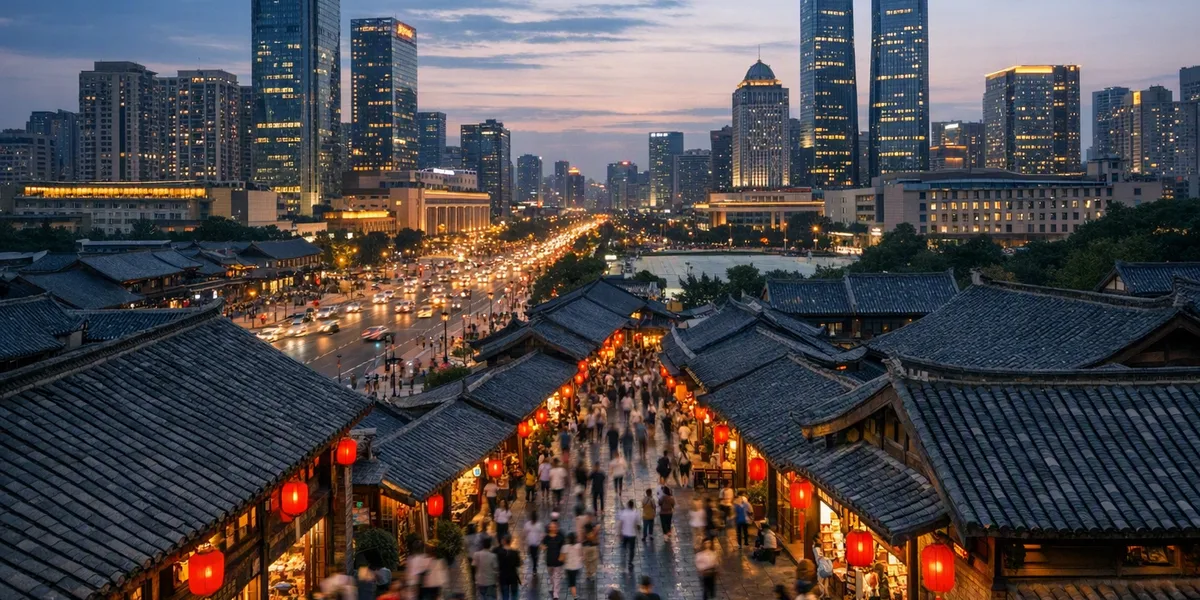 Chengdu City Center / Tianfu Square, Chengdu - destination from Chengdu Shuangliu International Airport